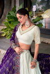Chunri White Colour Pure Rayon Navratri Lehenga With Blouse Dupatta Suppliers In India LNB1665 